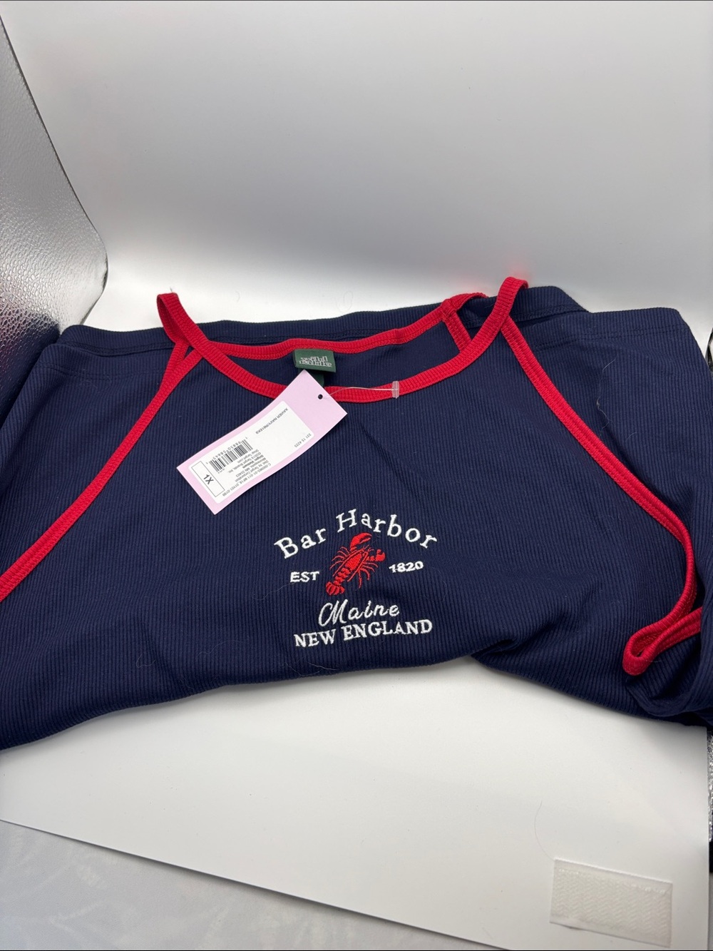wild fable Navy Tank Top with Red Trim